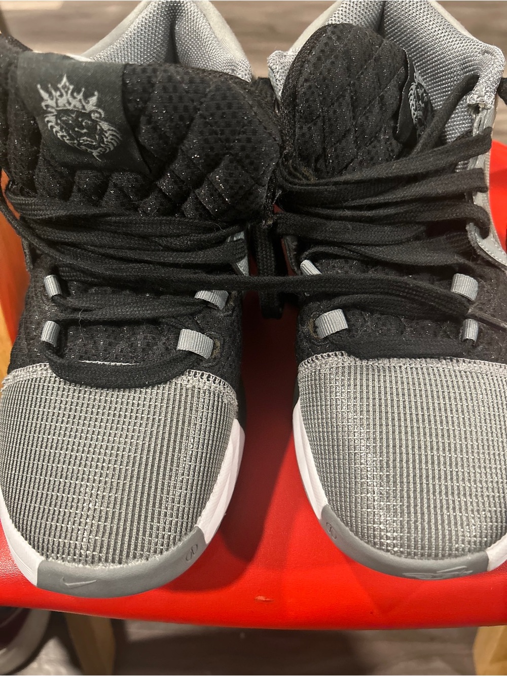 Nike Kids Black and Gray High-Top Sneakers